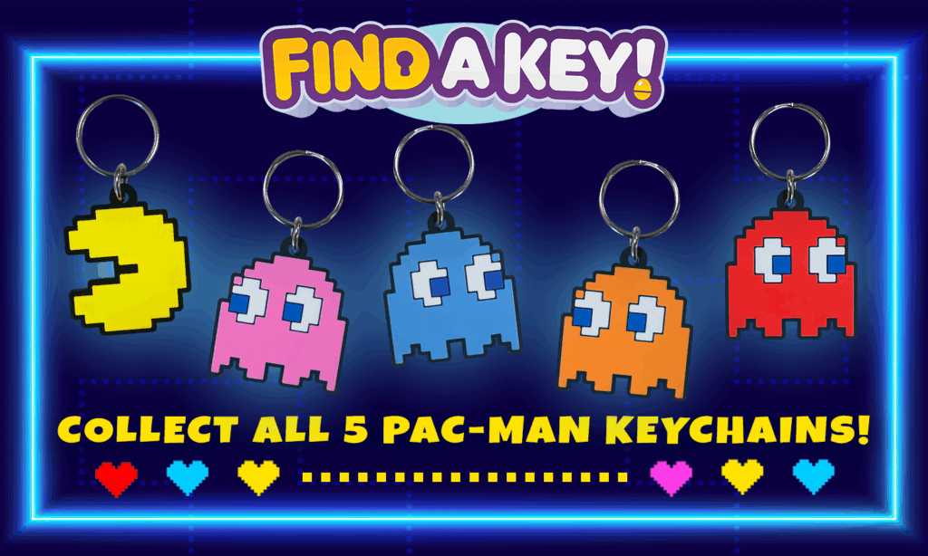 Find A Key - Small Gold Eggs With Prizes - Pac-Man Keychains (300 Per ...